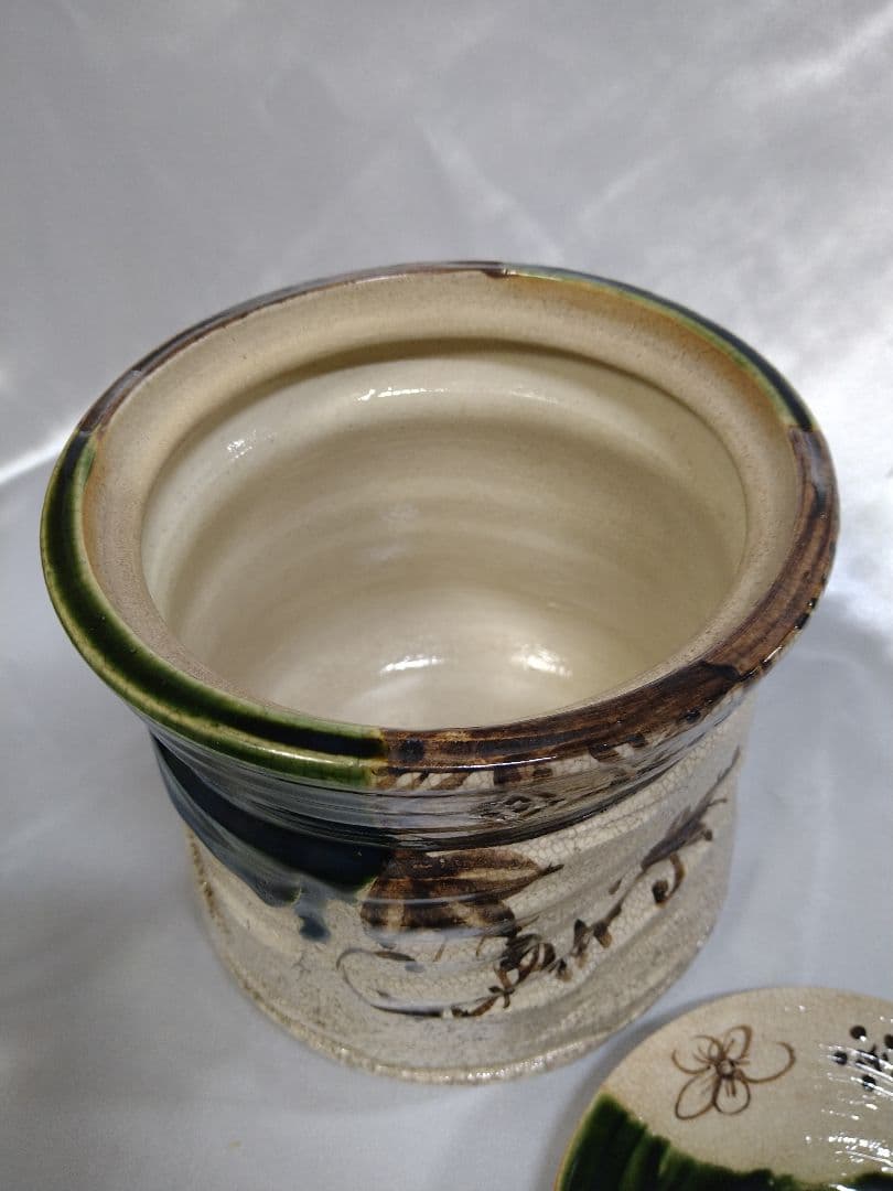 山口錠鉄 織部焼 赤津焼 水指 水差 茶道具 美品