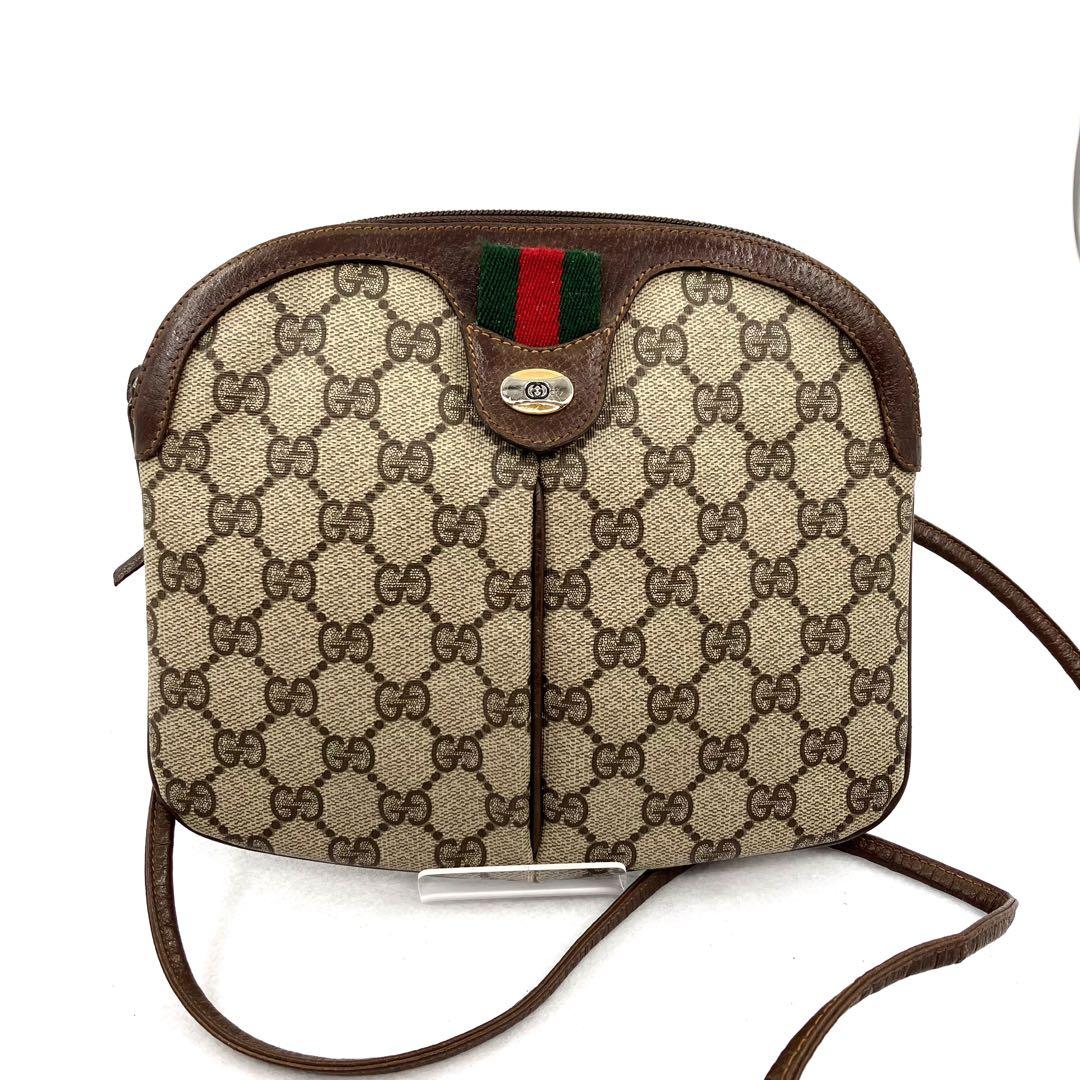 GUCCI グッチ ショルダーバッグ PVC レザー GG シェリーライン