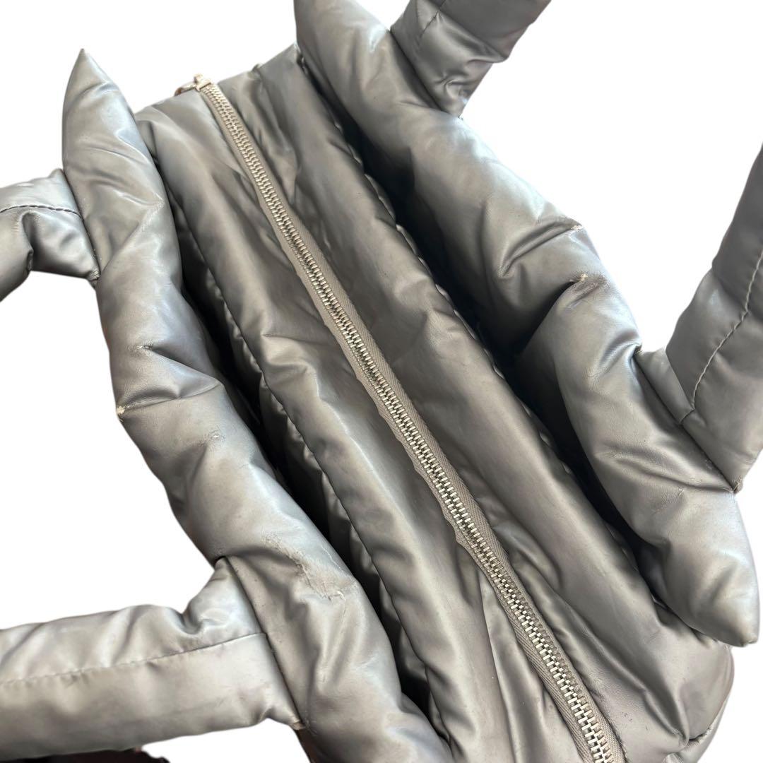 CHANEL コココクーン トートバッグ グレー ナイロン レザー