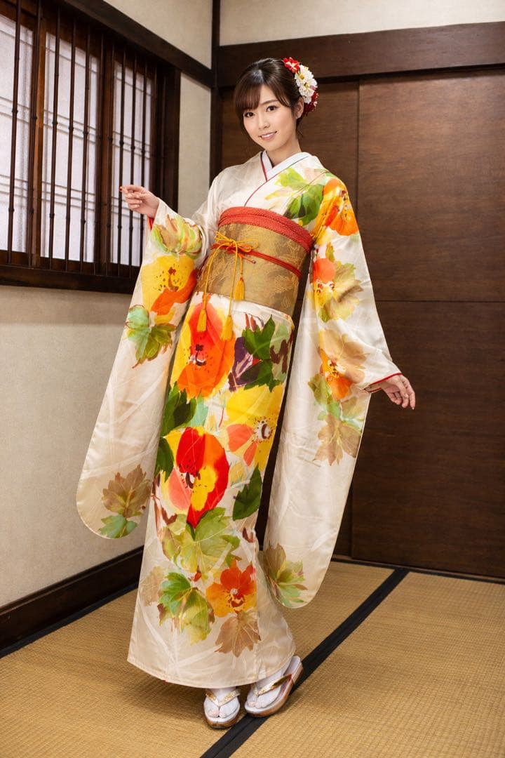 振袖 フルセット6点サイズM 〜L作家物 手描き 草花文 正絹 - メルカリ