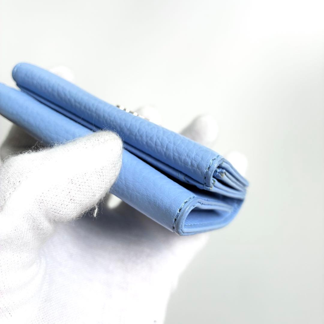 【美品】ラシット モノグラムプレート 三つ折りウォレット　ミニ財布 スモール