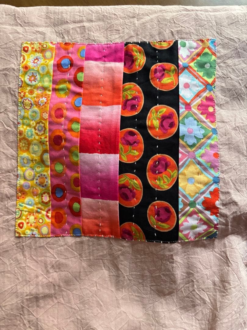 もんぺパンツパッチワーク モーヴピンク