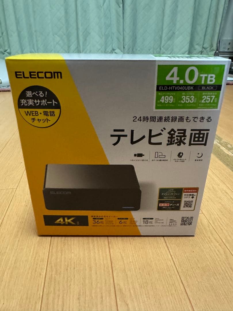 ELECOM 4.0TB 外付けHDD ELD-HTV040UBK