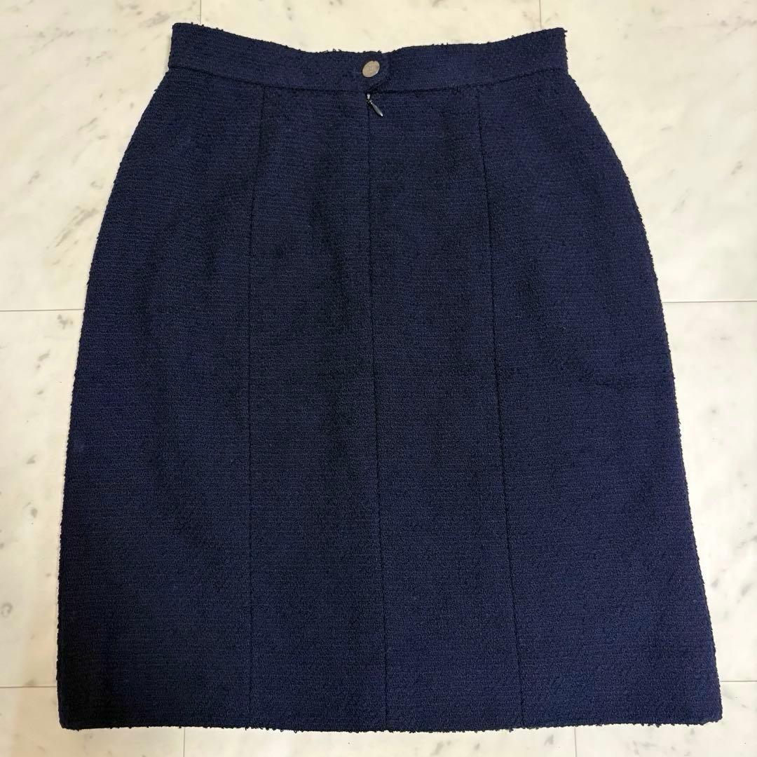 【未使用 タグ付き】CHANEL ココマーク ツイード スカート ネイビー 40