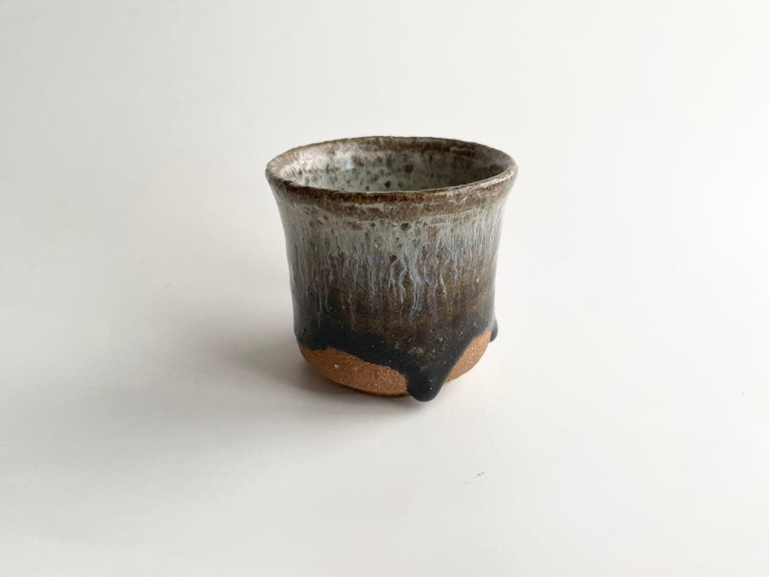 陶芸家　作家物　内村慎太郎　朝鮮唐津　盃　筒盃　ぐい呑　酒器　共箱