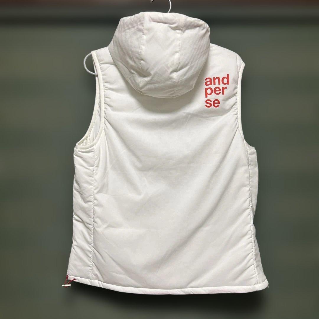 美品　and per seアンパスィ レディース中綿ダウンベスト ボア Lサイズ