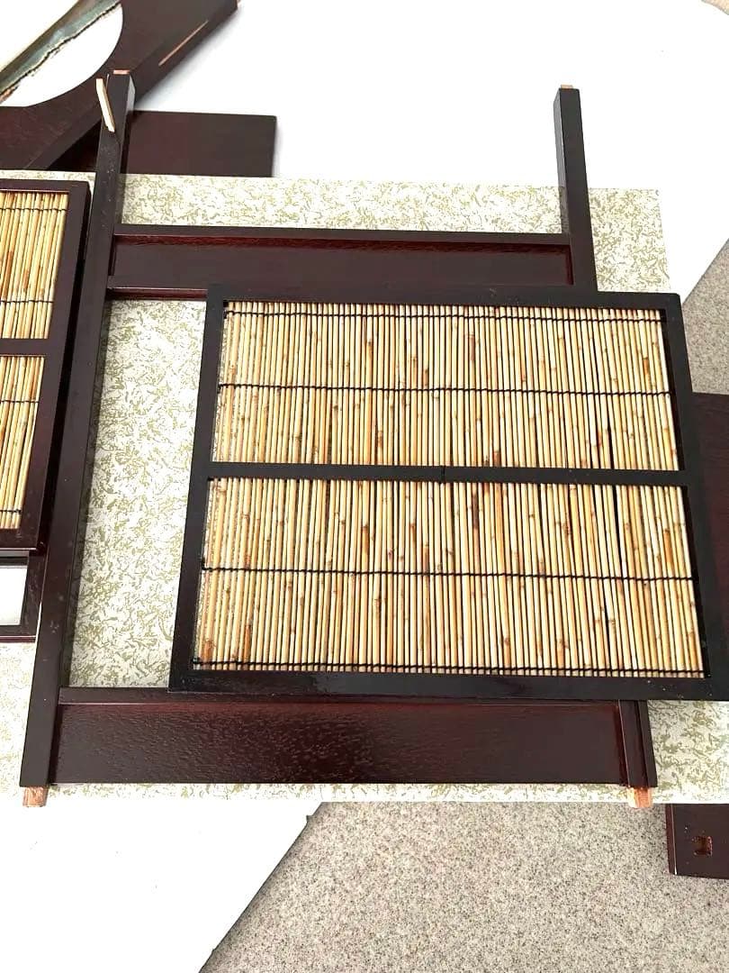 新品 茶道具吉野 組み立て式 8片 木製茶道具 格子状パネル付き - 工芸