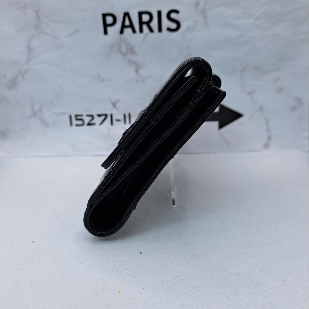 CHANEL ワイルドステッチ 三つ折り財布 ブラック 財布 長財布 - メルカリ