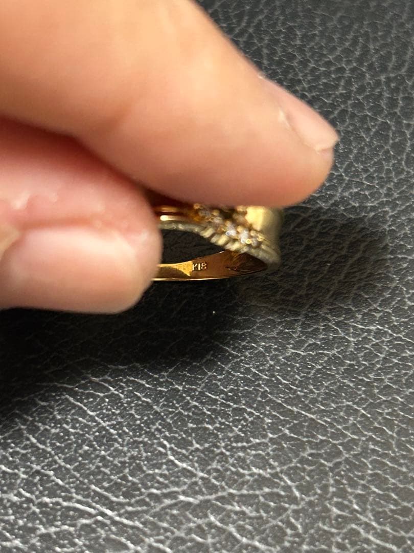 Sページ。サファイア、ダイヤモンド付きk18リング