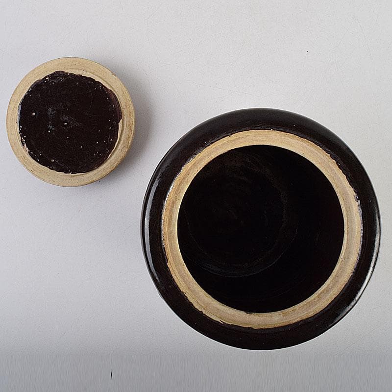 北大路魯山人作 黒織部 花草文 水指 銘清風 清水公照極め箱