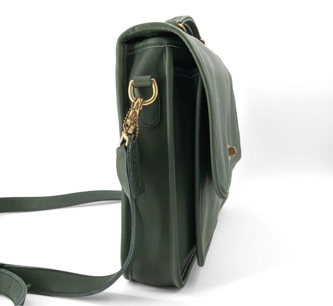 Z987【美品】オールドコーチ　ビジネスバッグ　ショルダー　ターンロック　緑