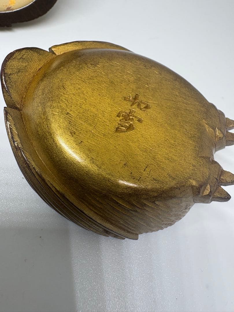 讃岐名工　篠原如雪作ふくろう香合