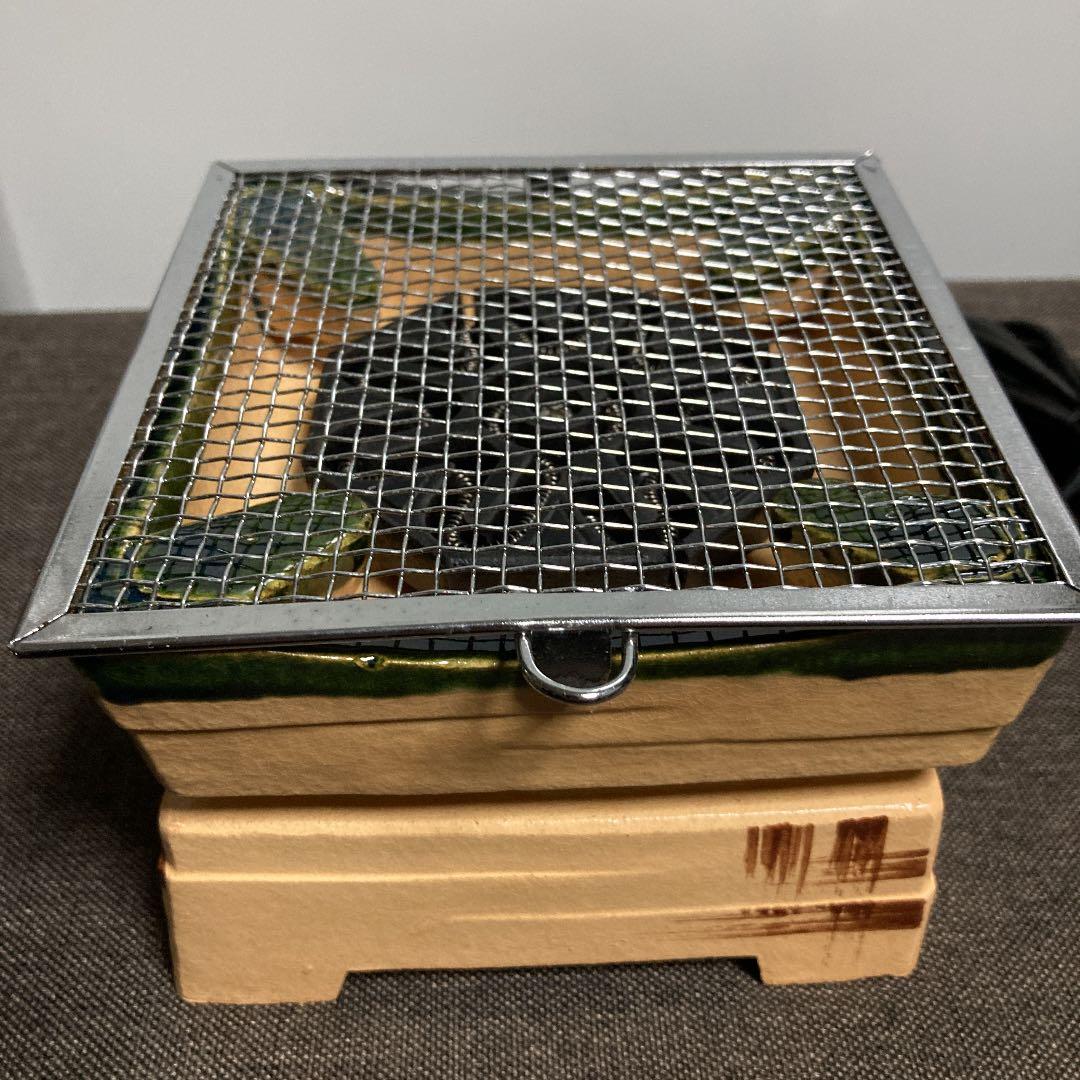 卓上江戸火鉢 織部 野々田商店 ミニ卓上コンロ 昭和レトロ 未使用