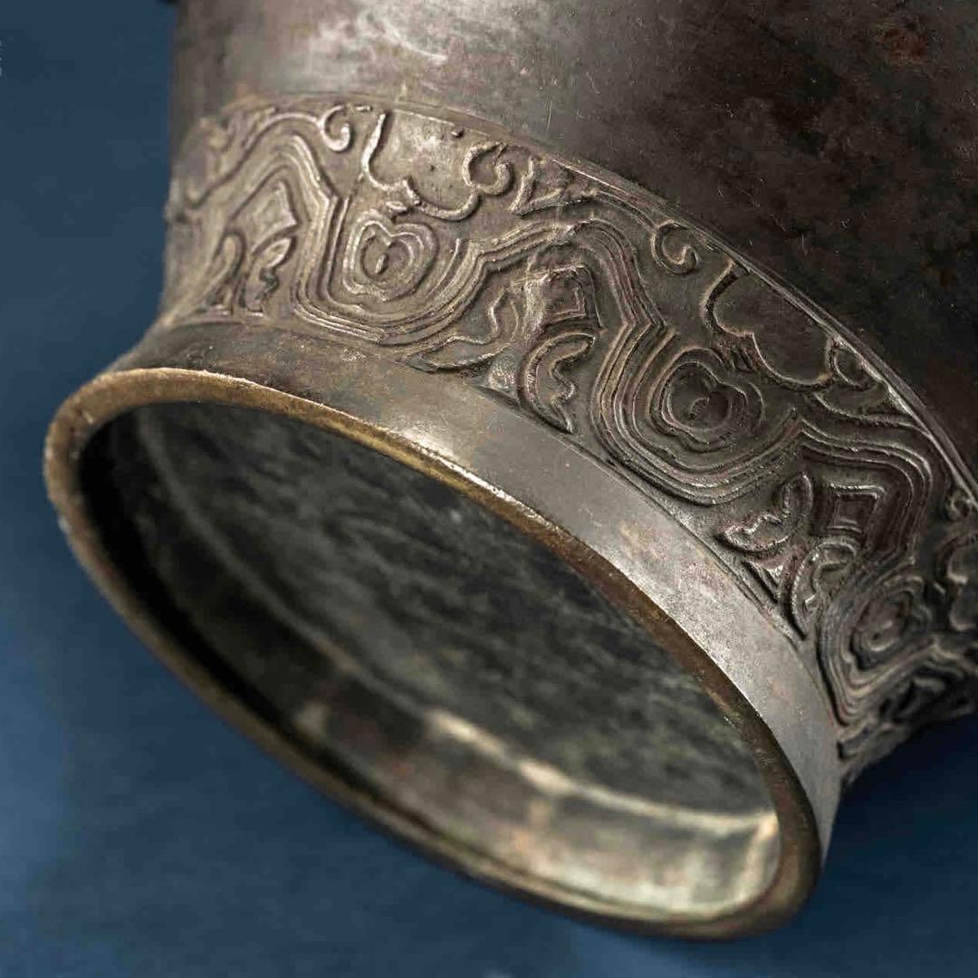 中国古美術 壺 花瓶 古銅製 アンティーク 骨董品