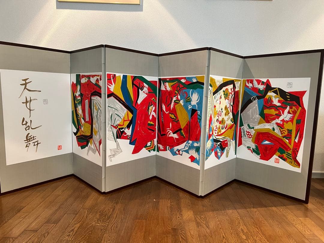 天女乱舞 池田満寿夫(Masuo Ikeda)1988年制作 六曲一双屏風 天女乱舞（六曲一双屏風） by 池田 満寿夫 | Art Scenes アート