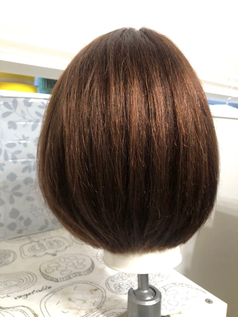 人毛100% ブラウン　ショートボブ 未使用　医療ウィッグ