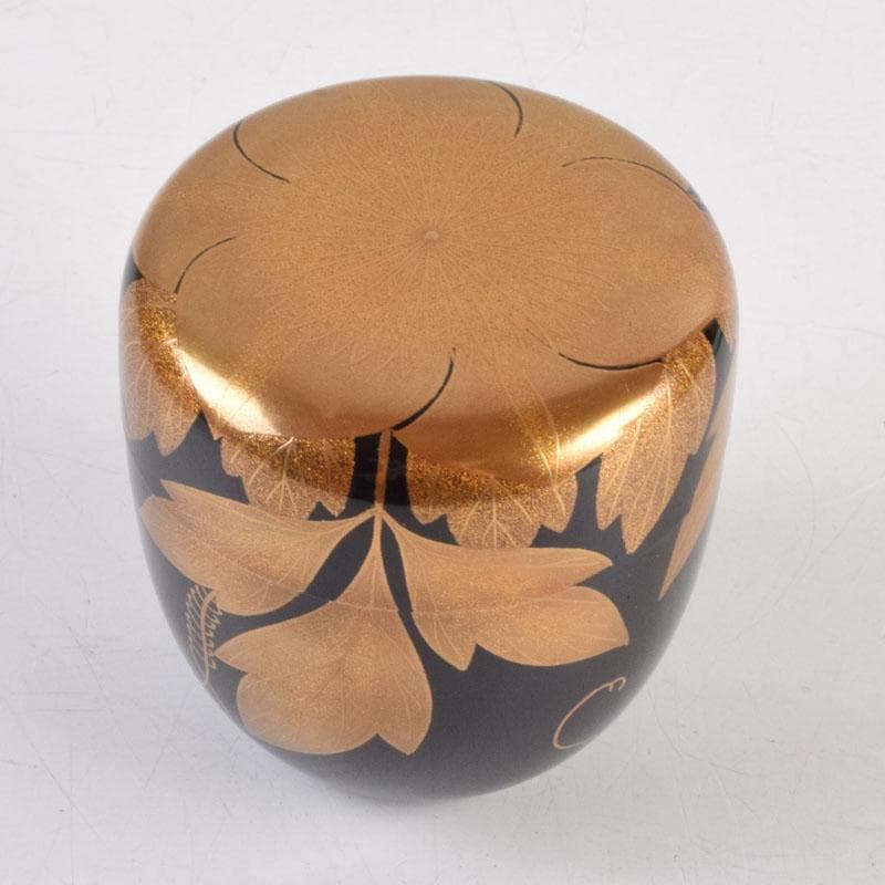 茶道具 輪島塗 栄伸堂 花草蒔絵 棗 共箱 V 9168