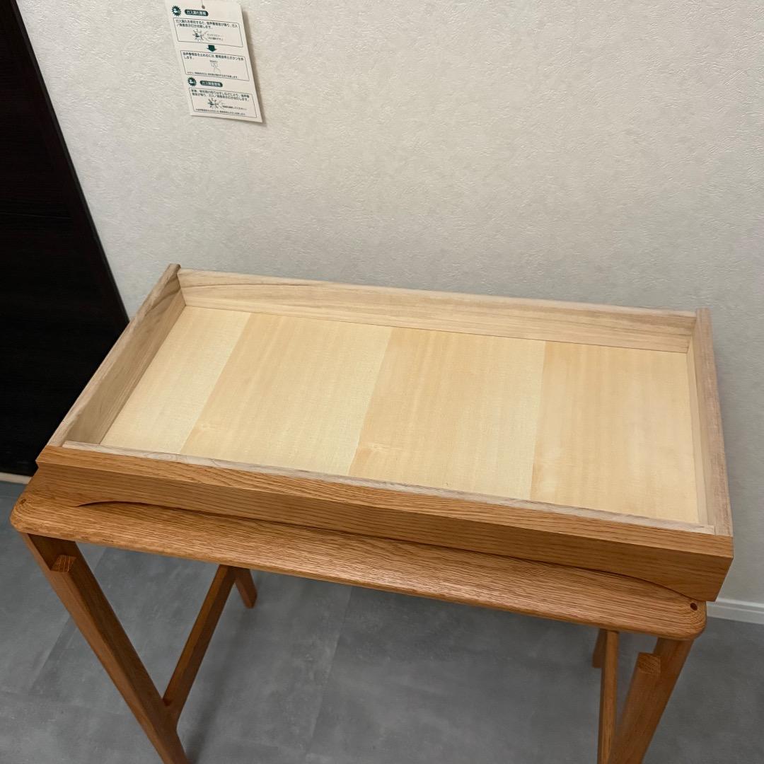オーク無垢材デスク　幅65×奥行35×高さ70 引き出し付き