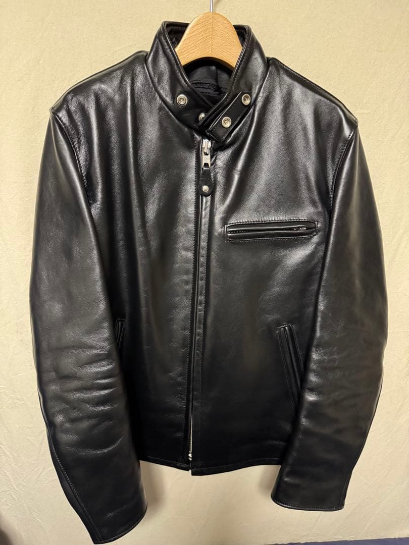 Schott 641 レザー シングルライダースジャケット38