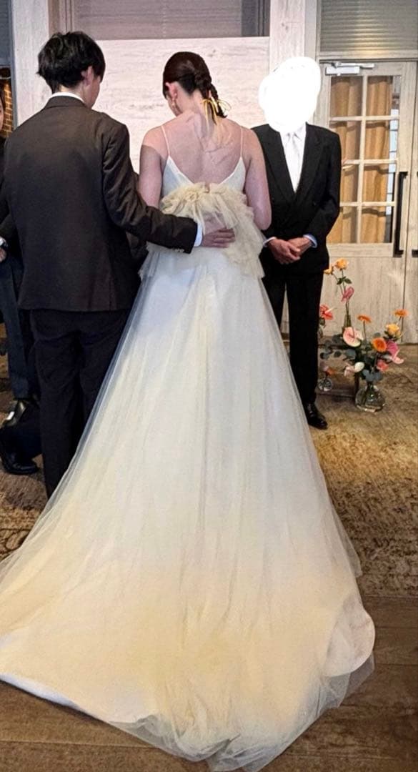 DRESSPRODUCTIONバターイエローフリルチュールドレス カラードレス