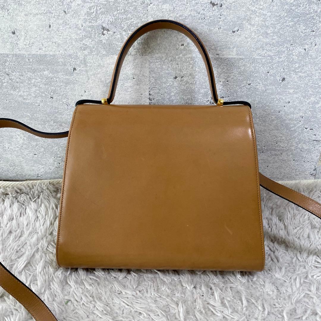 美品 Christian Dior ベージュ レザー 2WAY ショルダーバッグ