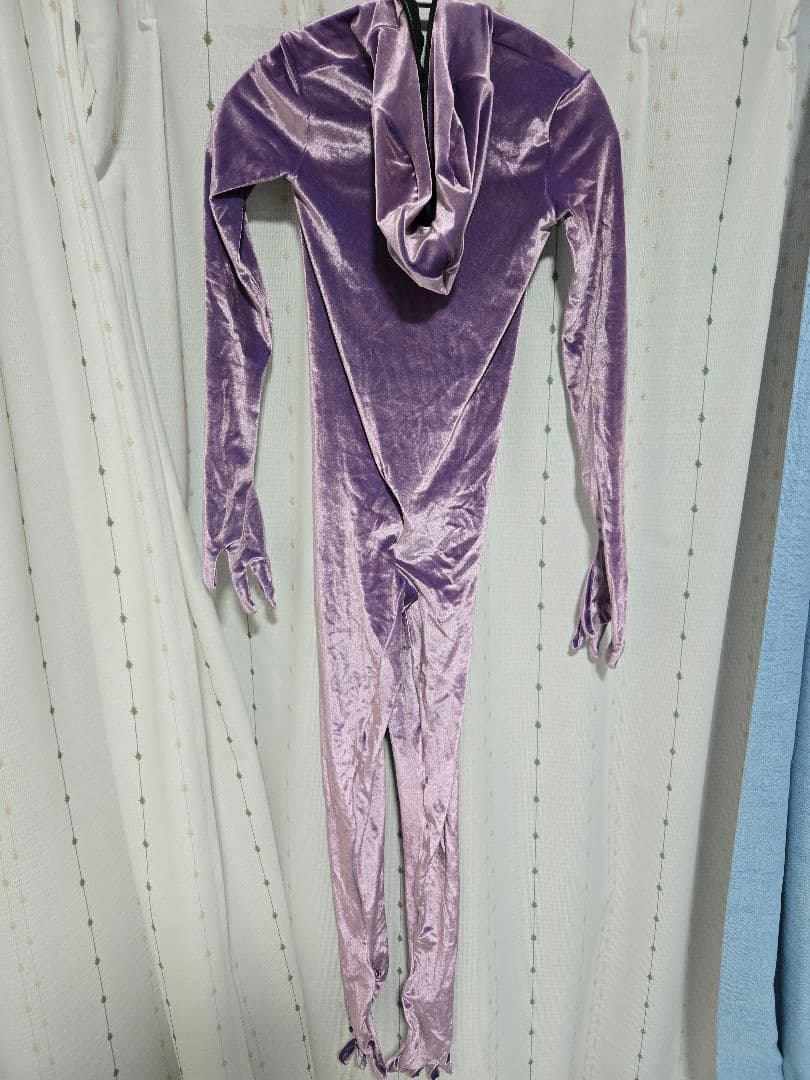 ゼンタイ 全身タイツ ベロア生地　足指・股ファスナー付き