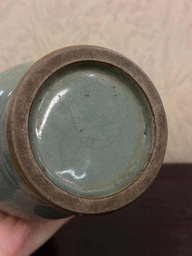 中國古美術 青磁花瓶 龍泉窯 茶道具 煎茶器 置物 - メルカリ