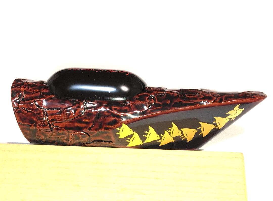 茶道具　玄々斎好　溜塗千鳥蒔絵舟香合　蜑小舟香合　美品　安値特売　値下ご容赦！！