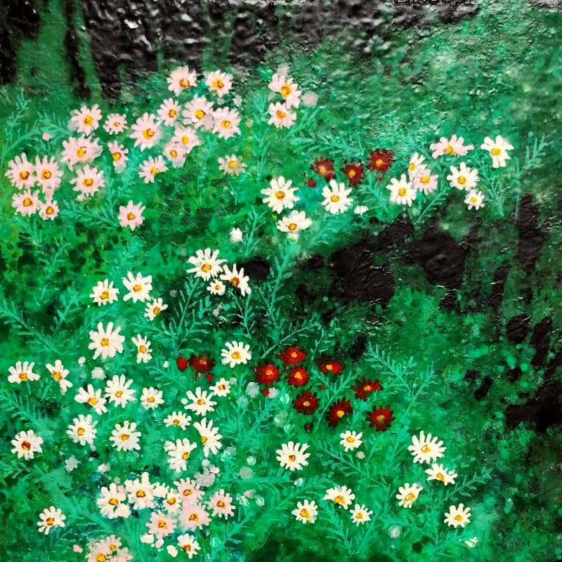 ☆高橋英生☆「コスモス」油絵　F3号　未使用額！