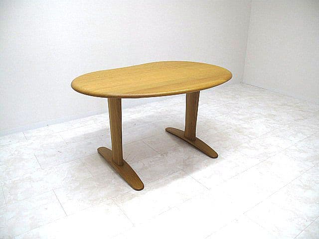 【展示品】 HIDA 飛騨産業 侭 ビーンズ型 オーク無垢材ダイニングテーブル