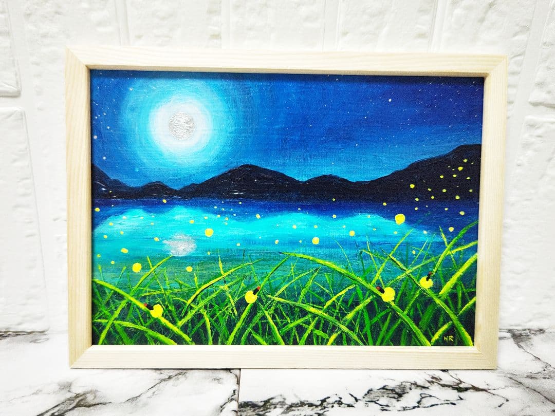 油絵 絵画【ほたるの里】