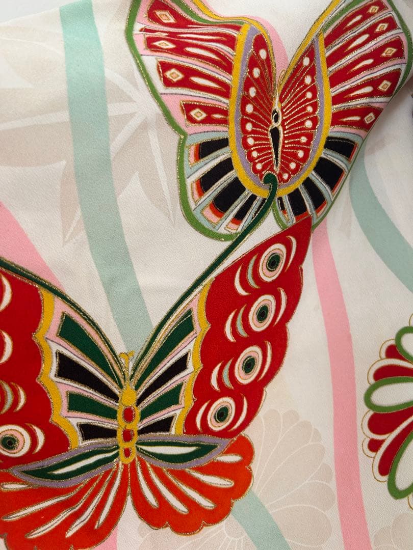 7歳　七五三　アンティーク着物、帯(西陣織)、帯揚げ、帯締め　しごきのセット