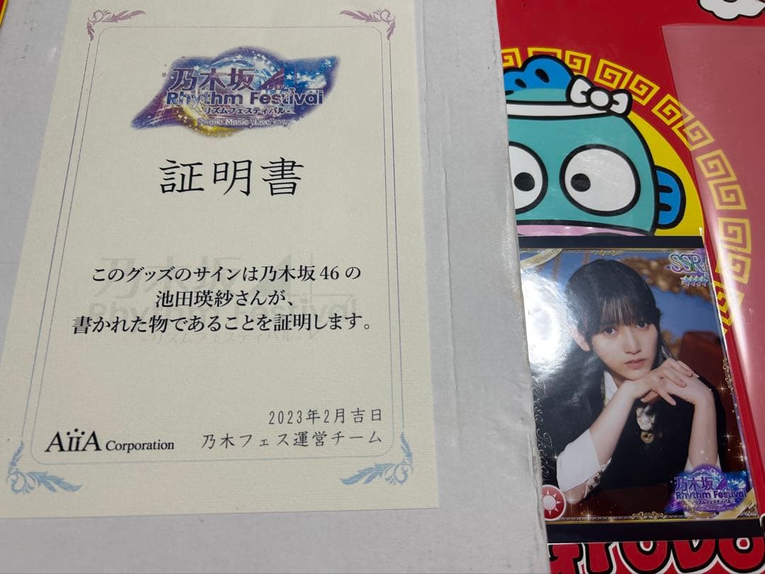 乃木坂46 池田瑛紗 直筆サイン&宛名入りオリジナルパブミラーとプリントカード
