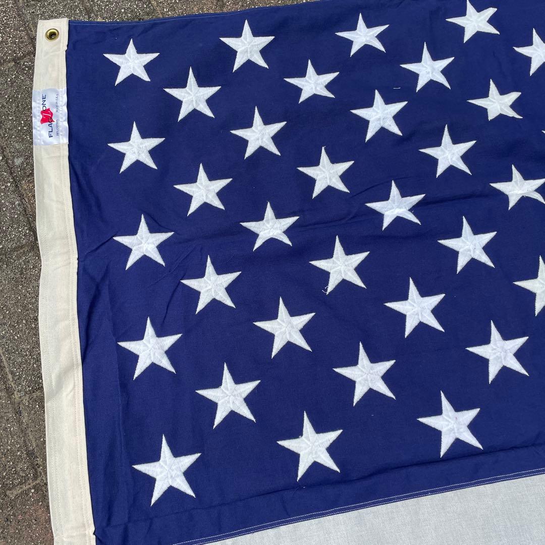 特大！BIG アメリカヴィンテージ星条旗cottonフラッグ USAアンティーク