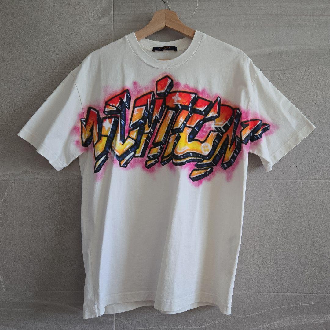 ルイヴィトン 22SS グラフィットロゴプリント クルーネック 半袖 Tシャツ ルイヴィトンメンズTシャツLOUIS VUITTONクルーネックプリント半袖T