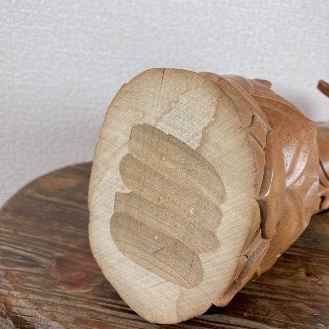 聖観音菩薩立像 一木造 高さ40cm 菩薩像 木彫り 彫刻 在銘 秀竹刀