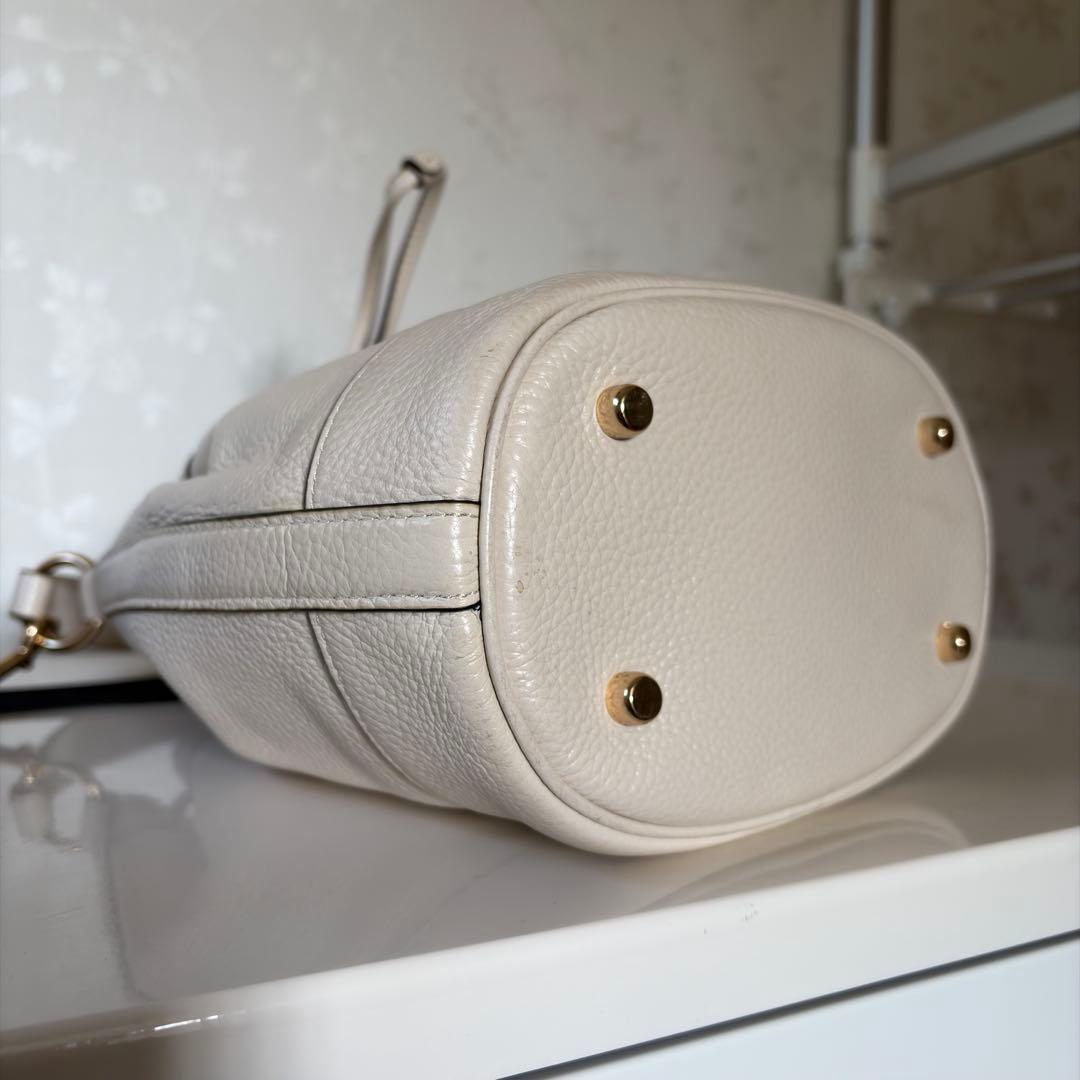 コーチ デンプシー ショルダーバッグ 巾着 2way レザー アイボリー