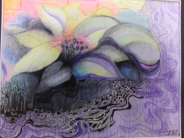 関口進、『ファンタジック・フラワー』、原画、証明書付、送料無料