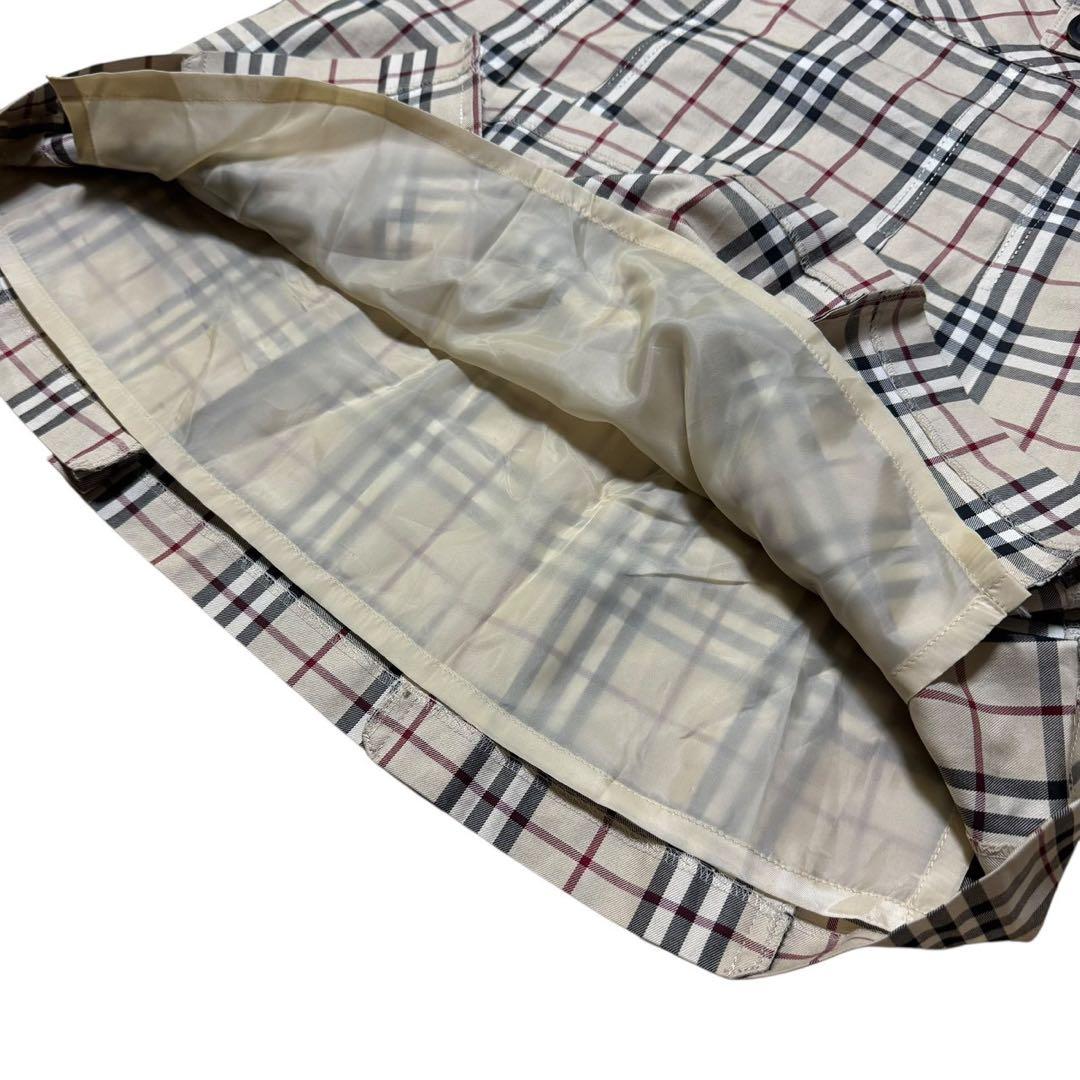 バーバリーブルーレーベル スカート ノバチェック ベルト ベージュ 38サイズ