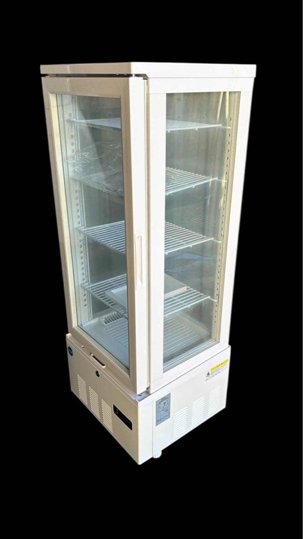 JCM 4面ガラス冷蔵ショーケース 片面扉 2℃～12℃ 92L JCMS-98