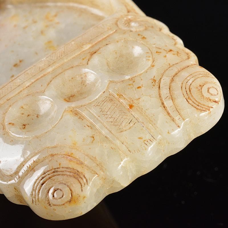 中国 玉石白玉彫刻 蝉 水孟 置物 紙鎮 M R5485 - 彫刻・オブジェ本物