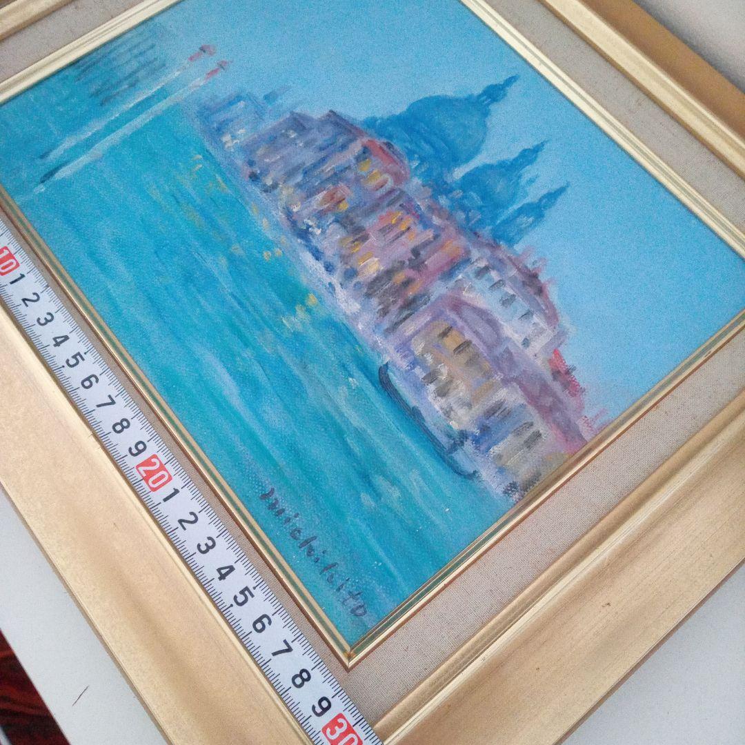 伊藤三千人　ヴェネチア風景画　肉筆油絵