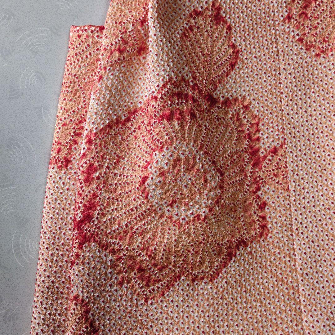 七五三３歳正絹総絞り手縫いの被布と巾着(中綿無し）