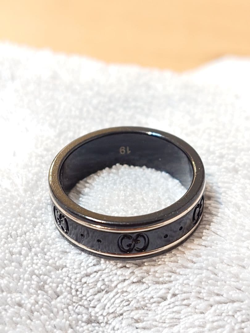 GUCCI アイコンブラックリング サイズ19