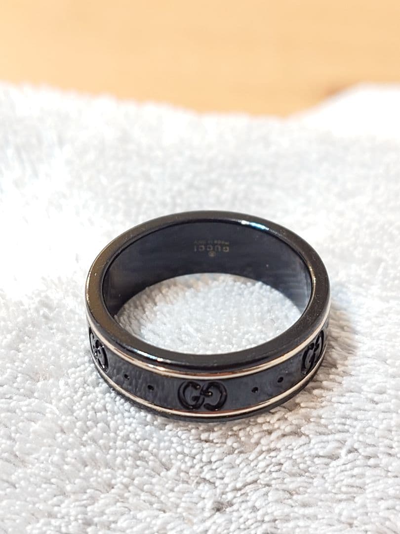 GUCCI アイコンブラックリング サイズ19