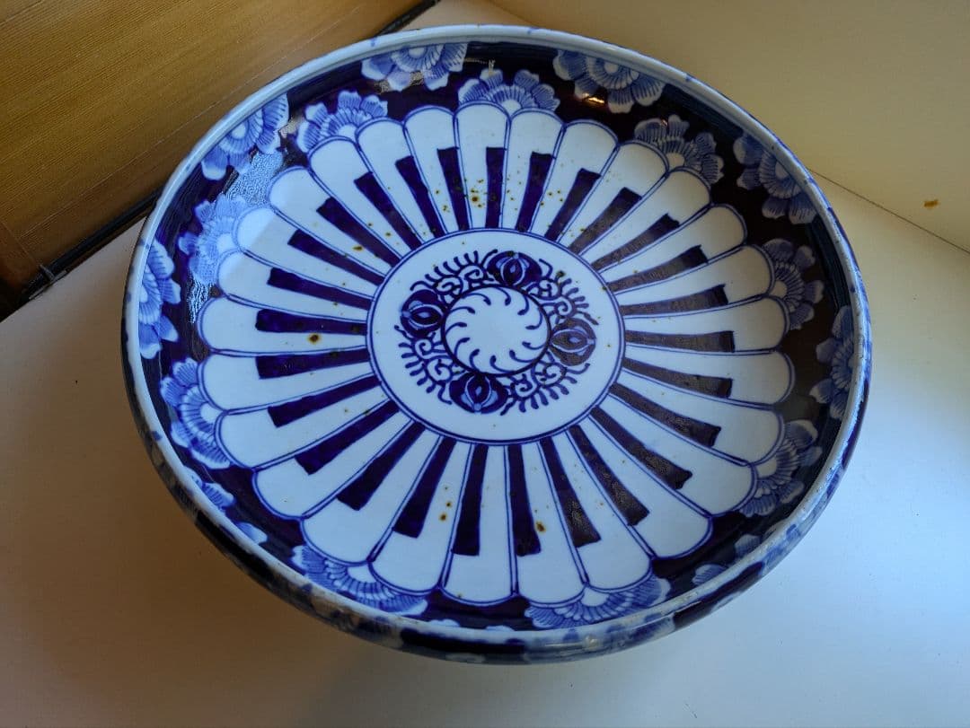 大鉢　骨董　染付　モダン