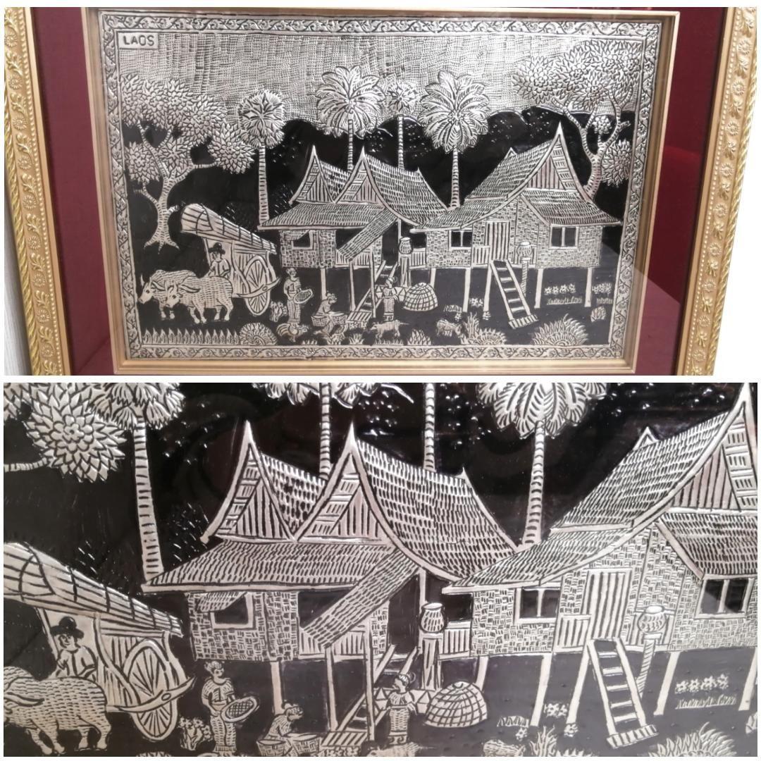 ☆【3点セット】 宝石画 額縁 石 宝石 ストーン ジュエリー 絵画 アジアン