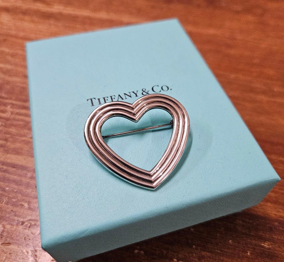ティファニー MENARD メナードハート ブローチ Sv925 箱付き