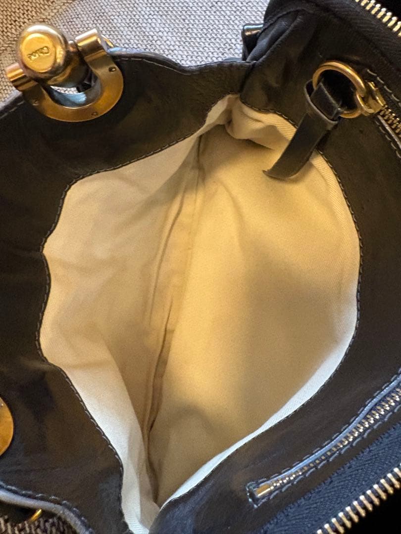 【美品/付属品付】Chloe エロイーズ 本革 ハンドバッグ 黒 Y2K 希少