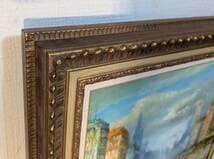 【真作】絵画　油彩6号　ヨーロッパ街景　印象派風　都市のひととき　W193